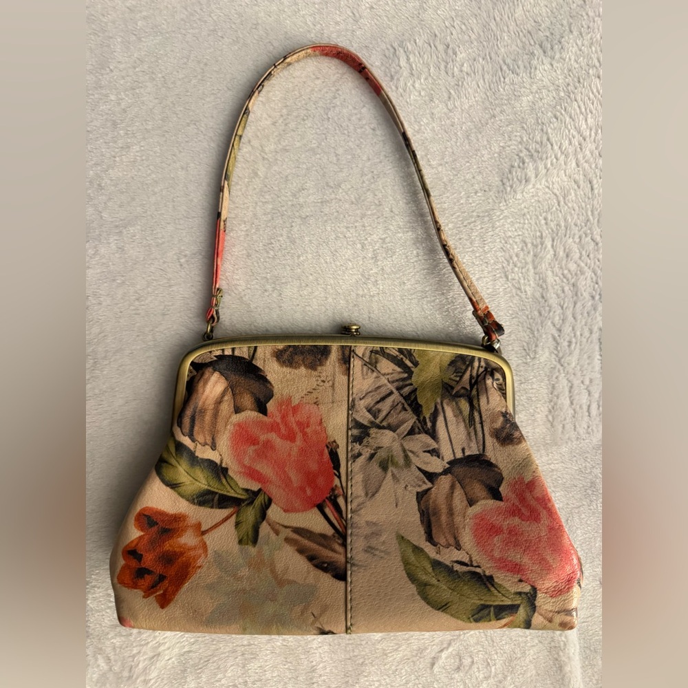 HOBO Floral hand Bag with Pink and Orange Accents
